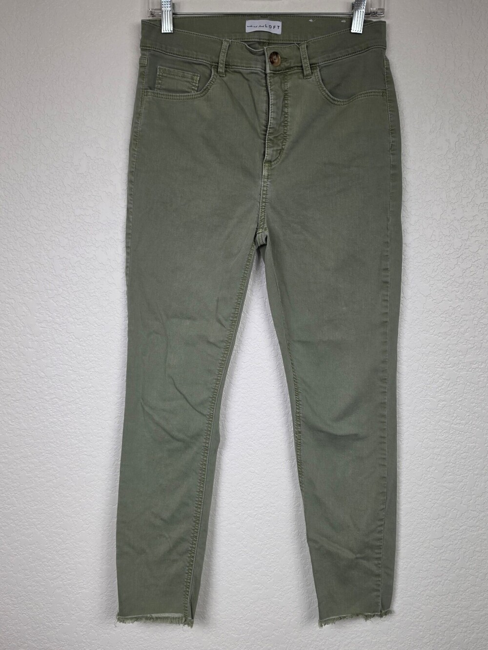 LOFT High Waist Skinny Crop Capri Pants Size 6 28 Olive